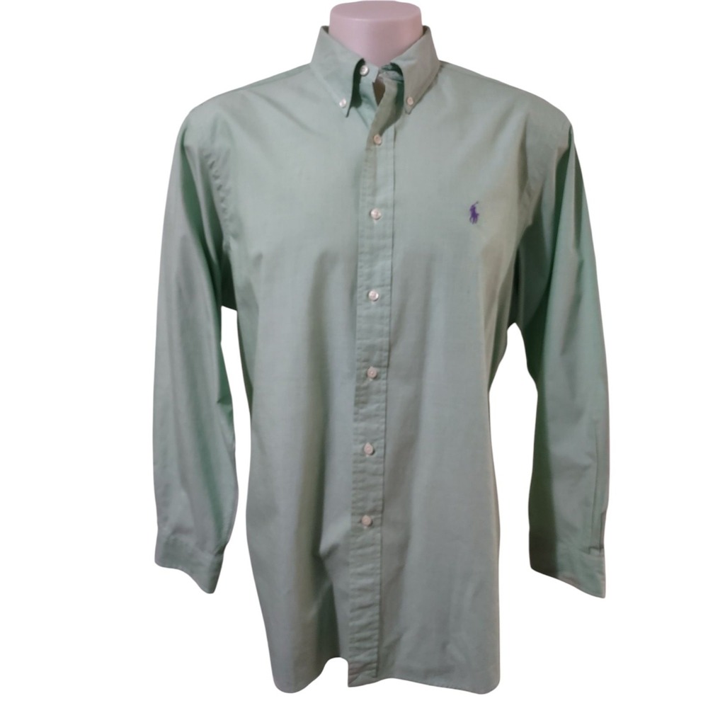 Ralph Lauren Shirt Men's Size 17 34/35 Classic Fit Long Sleeve Logo  Button Down